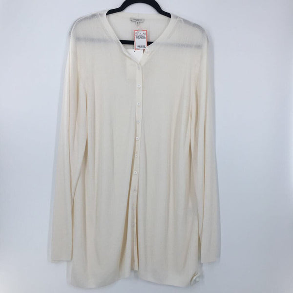 R798 3X Ribbed button down long cardigan