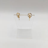 Gold plated caged pearl earrings