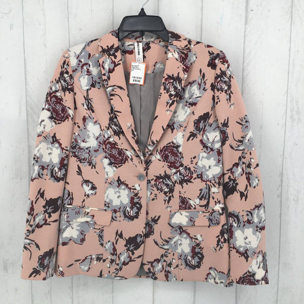 L floral button blazer