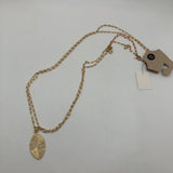 18" Matte gold necklace w/ oval pendant