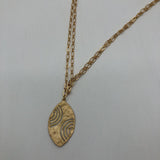 18" Matte gold necklace w/ oval pendant