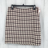 6 Wool-blend houndstooth skirt