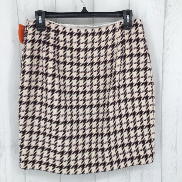 6 Wool-blend houndstooth skirt