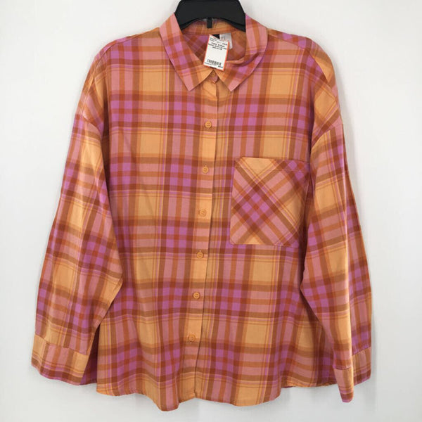 M Plaid button down l/s shirt