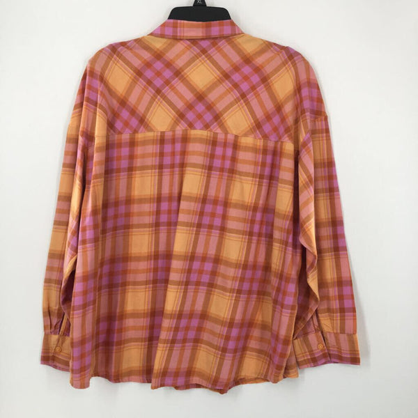 M Plaid button down l/s shirt