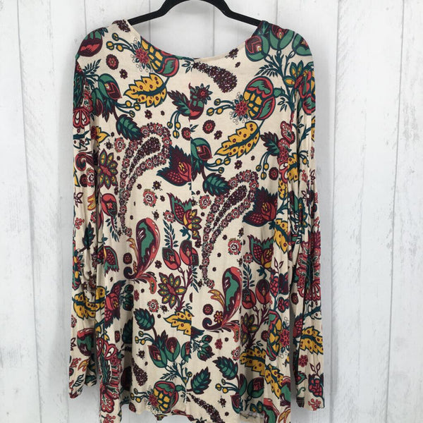 22/24 Printed cold-shoulder l/s top