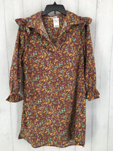 XL Corduroy flo print l/s dress