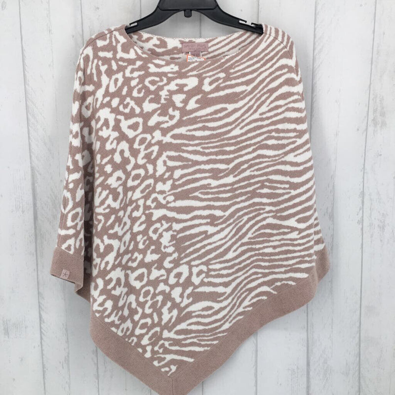 O/S Animal print cozy poncho