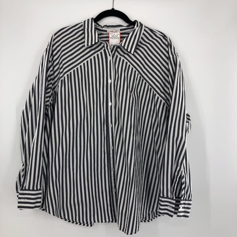 2X Striped button down l/s top