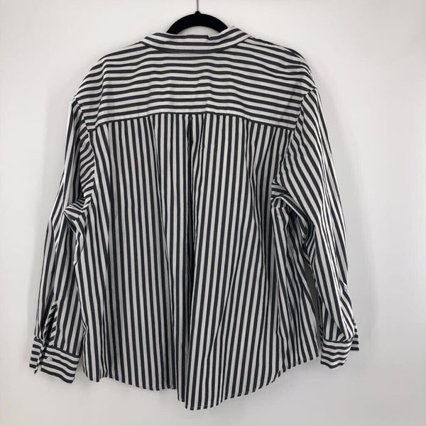 2X Striped button down l/s top