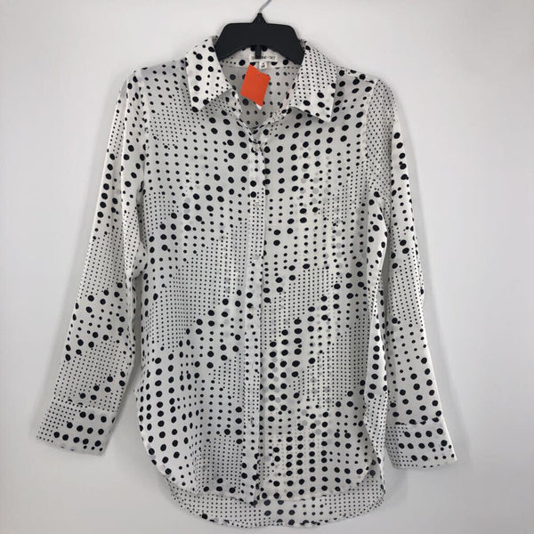 M Polka-dot button down l/s blouse