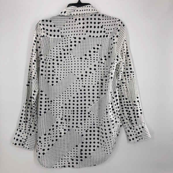 M Polka-dot button down l/s blouse