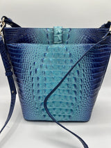 Croc embossed shoulder bag