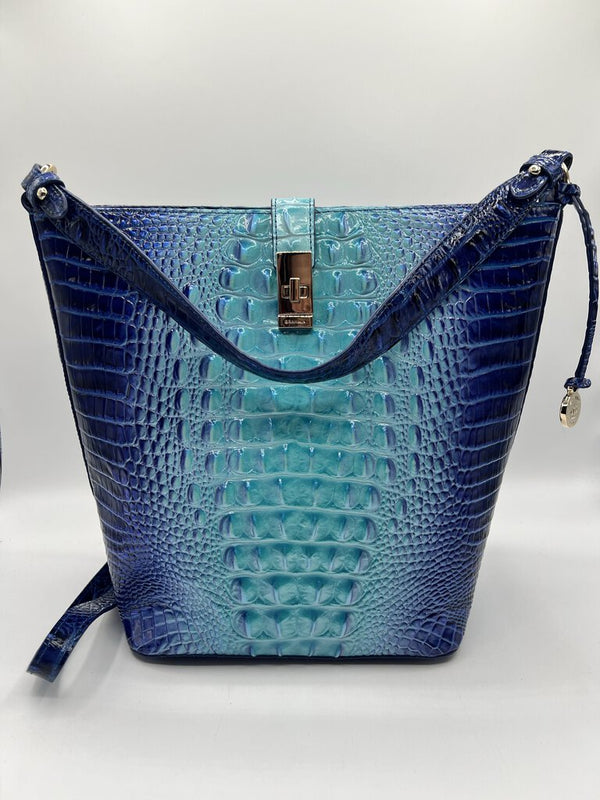 Croc embossed shoulder bag