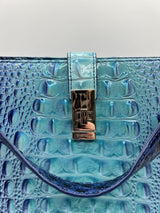 Croc embossed shoulder bag