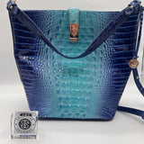 Croc embossed shoulder bag