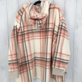 1x plaid open pocket cardigan