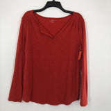 L Marled notch neck l/s top