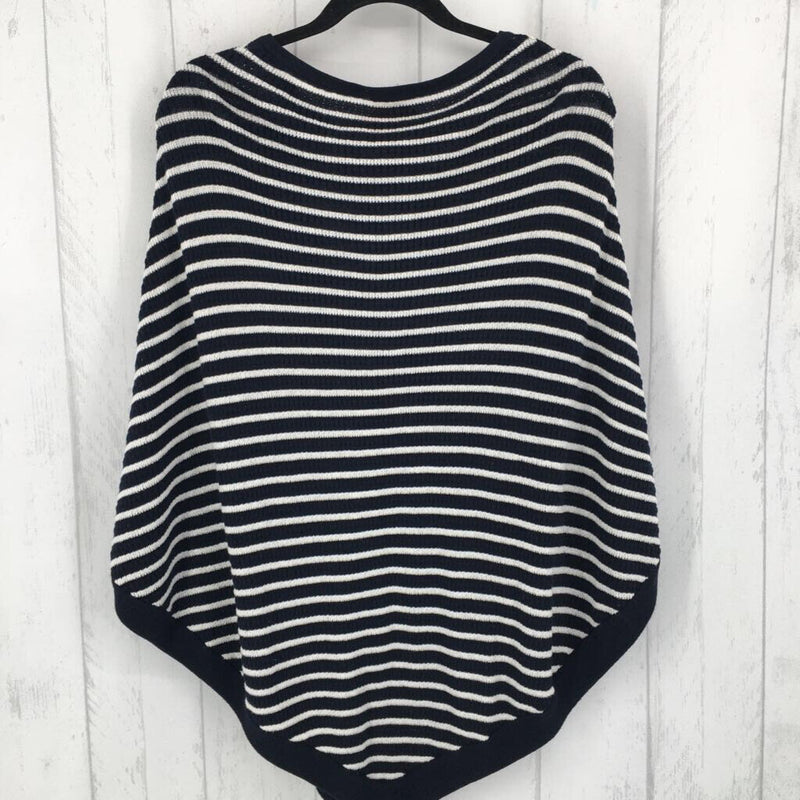 XS Striped tie-front poncho