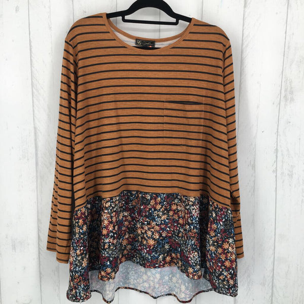 3x l/s stripe/floral tunic