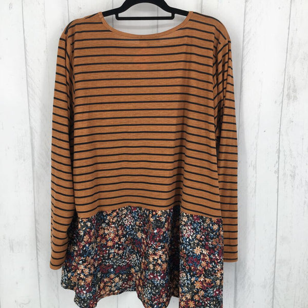 3x l/s stripe/floral tunic