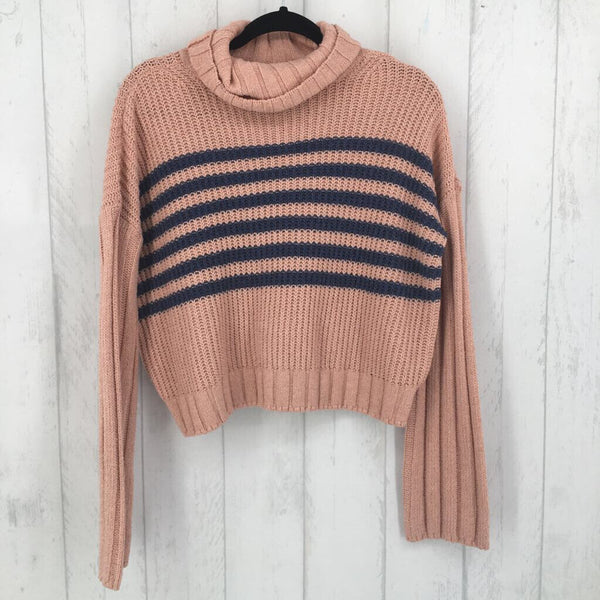 M Striped cowl-neck crop sweater