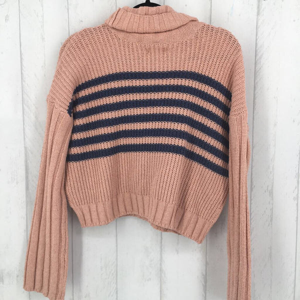 M Striped cowl-neck crop sweater