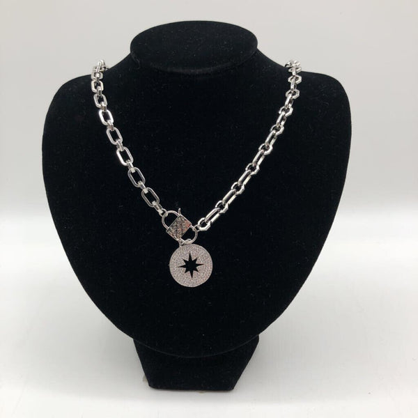 Silver magnetic charm necklace