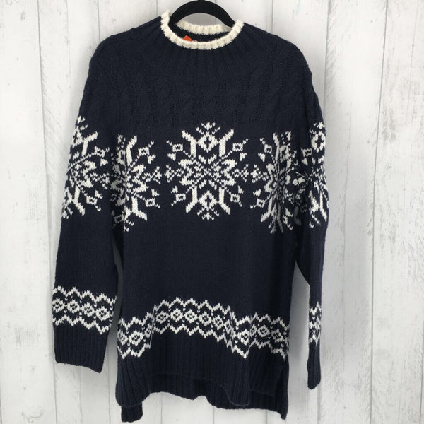 1x snowflake mock neck sweater