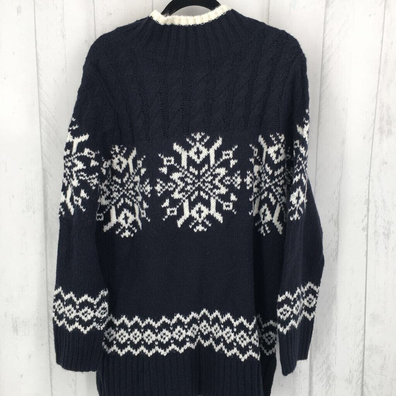 1x snowflake mock neck sweater