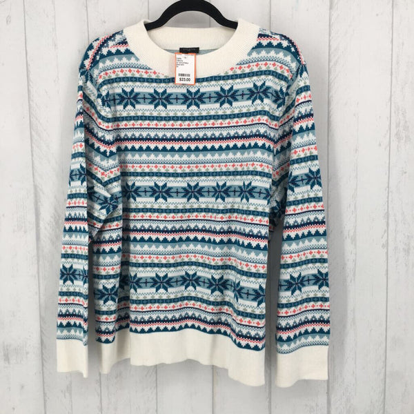 2x snowflake pullover sweater