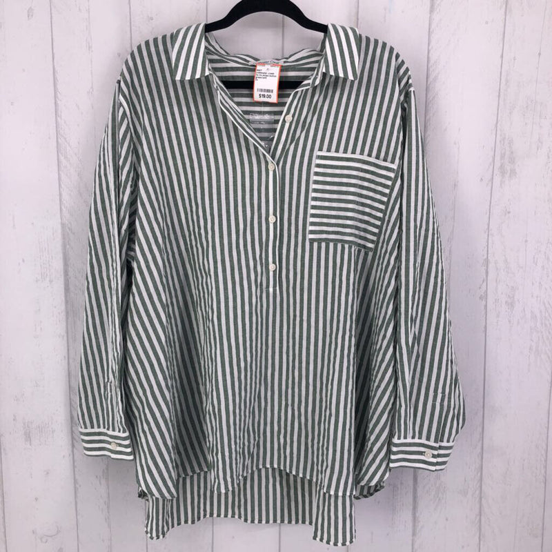 3x l/s stripe button shirt