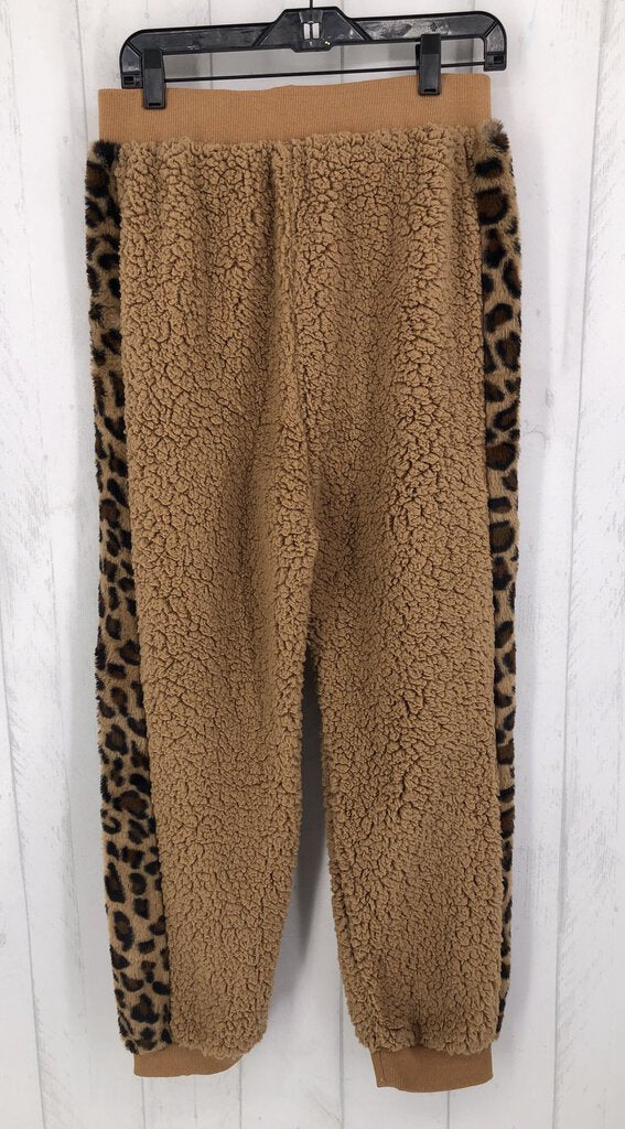 L sherpa leopard stripe pants