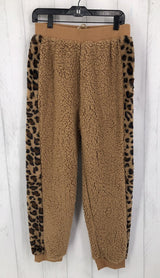 L sherpa leopard stripe pants