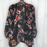 M floral studded open blazer