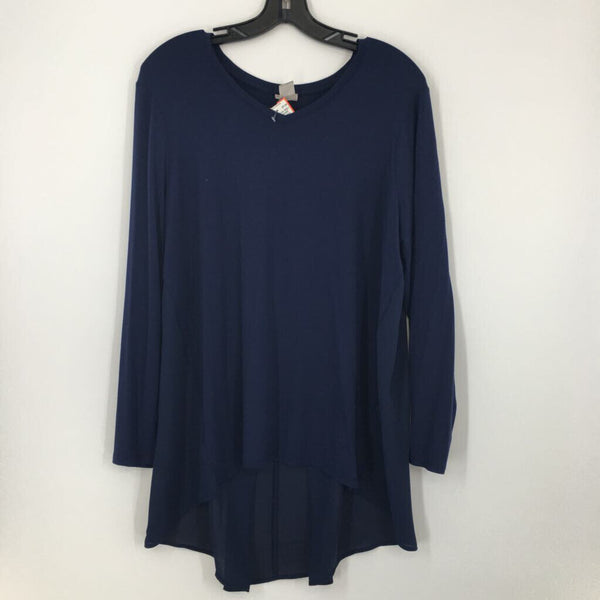 2p(L) V-neck pleated back l/s top