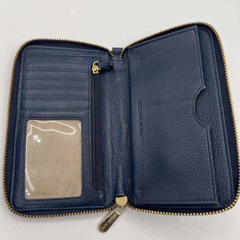 Pebbled leather zip-around wallet