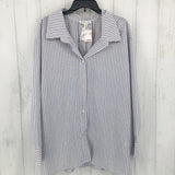 XL Striped button down l/s top