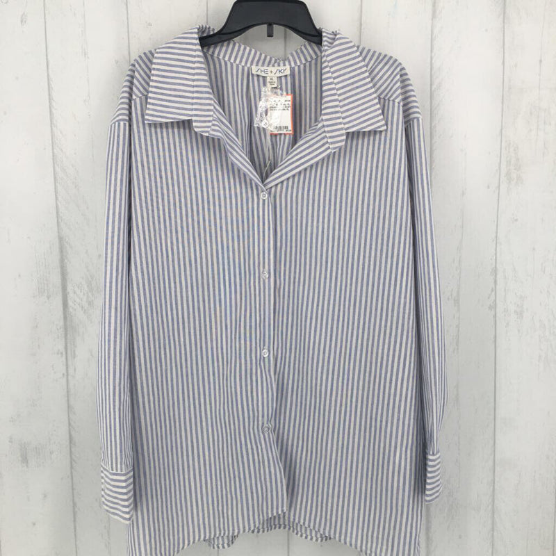 XL Striped button down l/s top