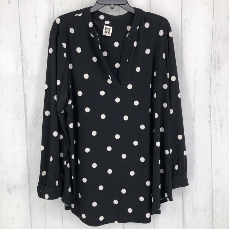 XL Polka-dot A-line tunic l/s