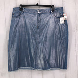 31 20w shiny fringe hem denim skirt