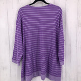 2X Striped 3/4 slv pullover