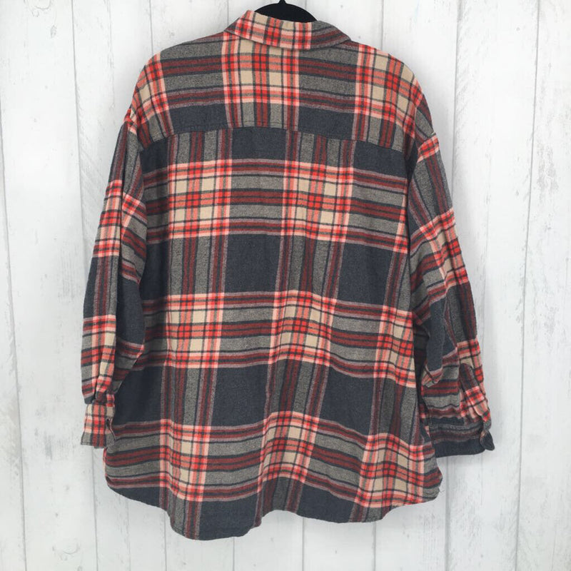 2X Plaid button down l/s top