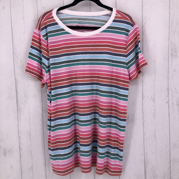 2 (L) Striped s/s tee