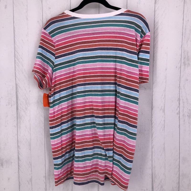 2 (L) Striped s/s tee