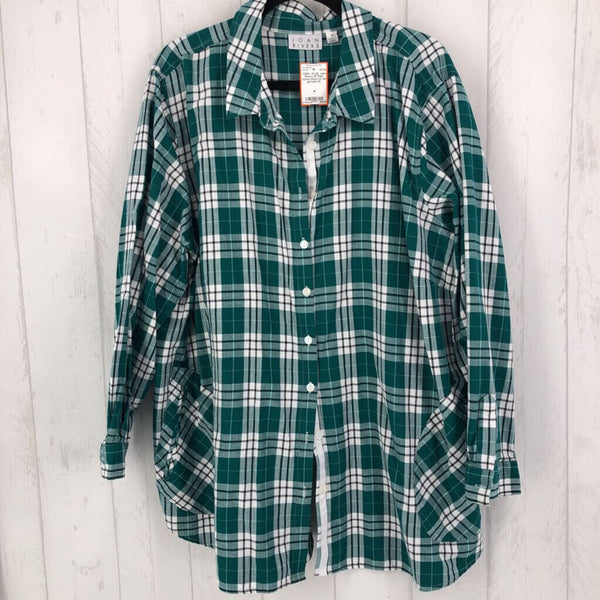 3X Plaid button down l/s top