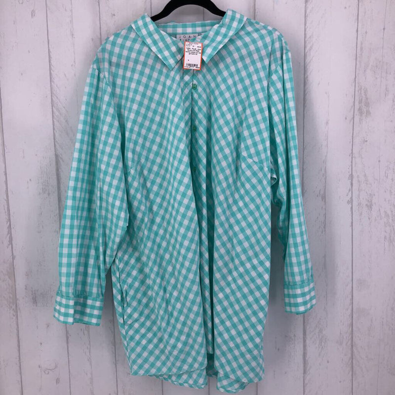 3X Plaid button down l/s top