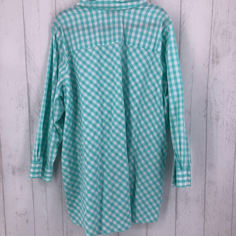 3X Plaid button down l/s top