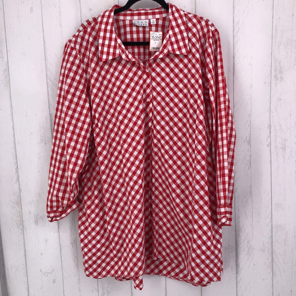 3X Plaid button down l/s top