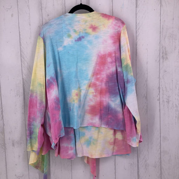 3X 2Pc Tie-dye tank & cardigan set